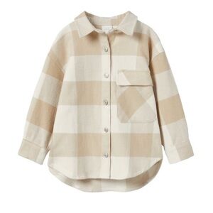 NWT Zara Kids Ecru/White Plaid Top